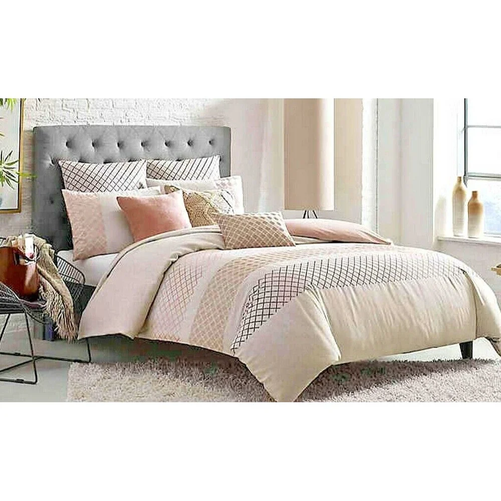 KAS Room Twin Duvet Cover Nola Blush Dorm Kids Room 100% Cotton 68 x 90